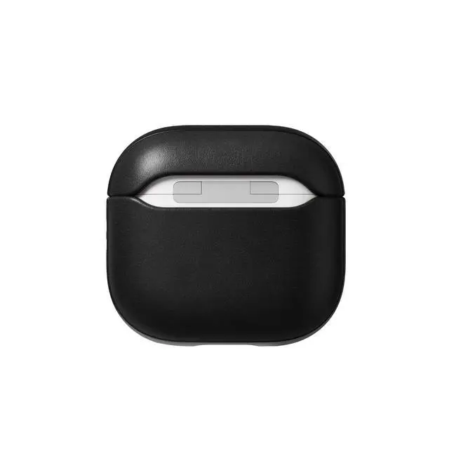Alt view image 3 of 7 - Airpods 4 Case in Black Leather, AirPods 4 Cover, Compatible with Air Pods 4, Qi and MagSafe Charging Compatible