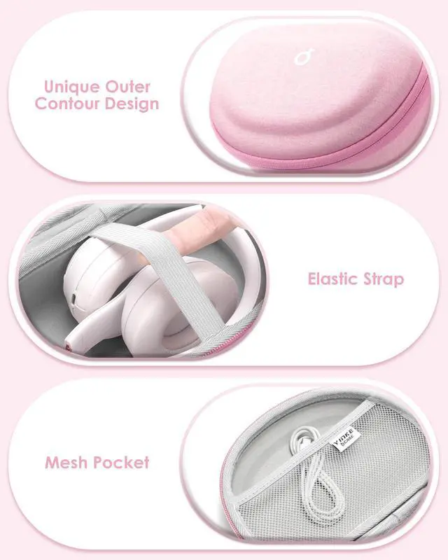 Alt view image 4 of 7 - Hard Headphone Case for Beats/Skullcandy/JBL Tune/Bose/JLab/BERIBES/TOZO | for Over-Ear Foldable Headphones, Upgraded Splashproof, Headset Universal Travel Organizer Bag