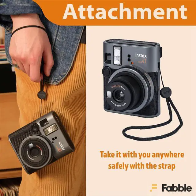 Alt view image 4 of 7 - Instax Mini 41 Instant Film Camera Bundle with Groovy Case for Fuji Instax Mini 41, Twin Pack Film (40 Sheets) and Cleaning Cloth Black (5 Items)