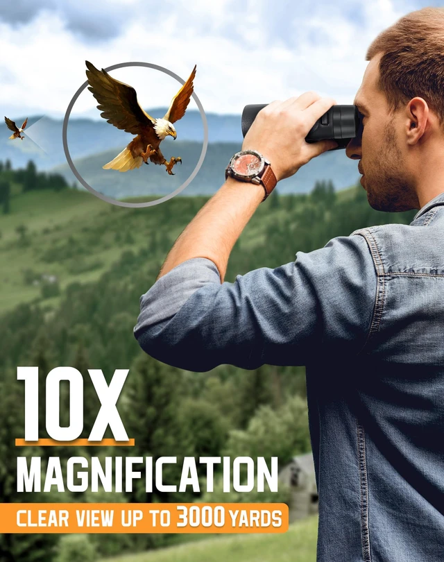 Alt view image 5 of 7 - Binoculars for Adults 10x42 High-Powered Waterproof for Birding BAK4 prisms and FMC optics, Easytouse for eyeglass wearers, cruises, sports, travel and wildlife viewing