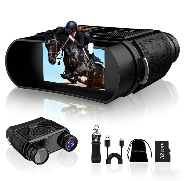 Main image of Night Vision Goggles-Digital Night Vision Binoculars with 8X Zoom & 32GB Card, 4000mAh Rechargeable IR Night Vision for Complete Darkness, Camping Gear, Gifts for Men