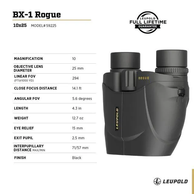 Alt view image 4 of 5 - BX-1 Rogue Binoculars, 10x25mm (59225)