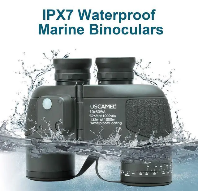 Alt view image 6 of 7 - 10X50 Marine Binoculars for Adults: Binoculars for Sailing Boating | Professional Waterproof Binoculars with Rangefinder Compass for Adults Boating Fishing Navigation Hunting Bird Watching