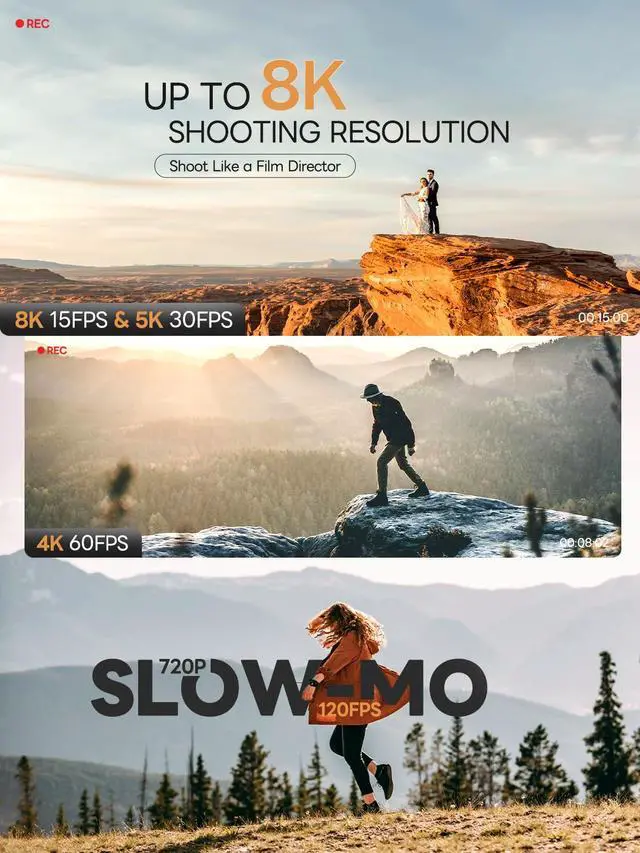 Alt view image 2 of 7 - 8K 64MP Digital Cameras for Photography, Autofocus & Anti-Shake, 16X Zoom, WiFi, with 180° Flip Screen, 64GB TF Card & 2 Batteries, Professional Camera for YouTube Vlogging Live Streaming (Black)
