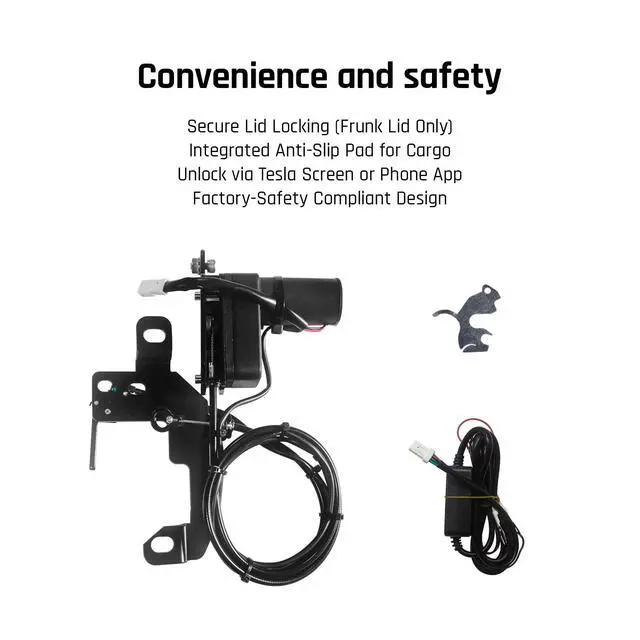 Alt view image 4 of 7 - Hands-Free Automatic Frunk Closer for Tesla Model Y Juniper 2025 2026 - Power Front Trunk Lock with Soft Close - Easy Installation Accessory