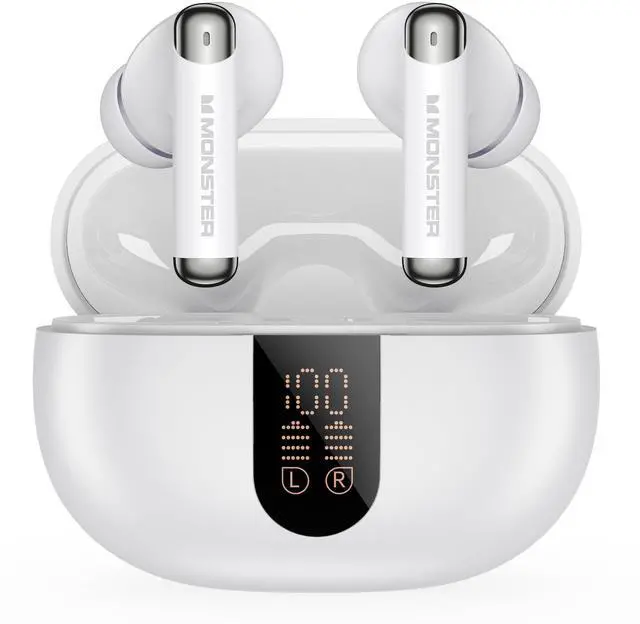 Main image of N-Lite 211 Wireless Earbuds, Bluetooth 6.0 Stereo Headphones with Powerful Bass, Built-in Noise-Cancelling Mic for Clear Calls, LED Display, 36H Playtime, IPX5 Waterproof Design for Sports