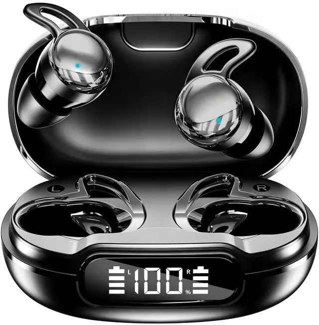 Main image of 2026 Sleep Earbuds Bluetooth 6.1 - Ultra Comfort Ear Plugs for Sleeping Invisible Sleep Headphones for Side Sleepers, 48H Playtime, Crystal-Clear Calls - Silver Black