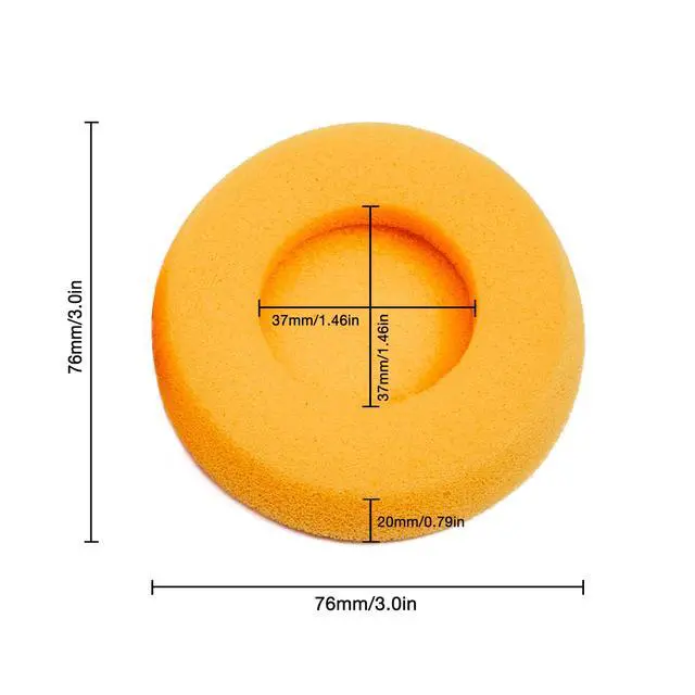 Alt view image 2 of 7 - Ear Pad Foam Cushions Compatible with Sennheiser HD414 Grado SR60 SR60i SR80 SR80i SR80e SR125 SR225 SR325 SR SRI RS Series PS1000 GS1000 Headphones (Orange)