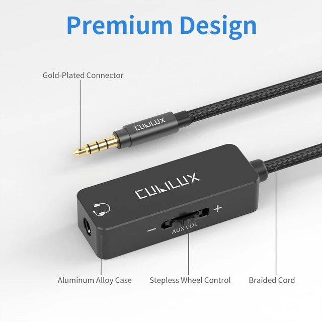 Alt view image 6 of 6 - 3.5mm TRRS Volume Attenuator Cable, 1/8-inch Headphone Extension Cord with Audio Volume Control, in-Line Volume Controller for Earphones, Speaker, 4 Feet