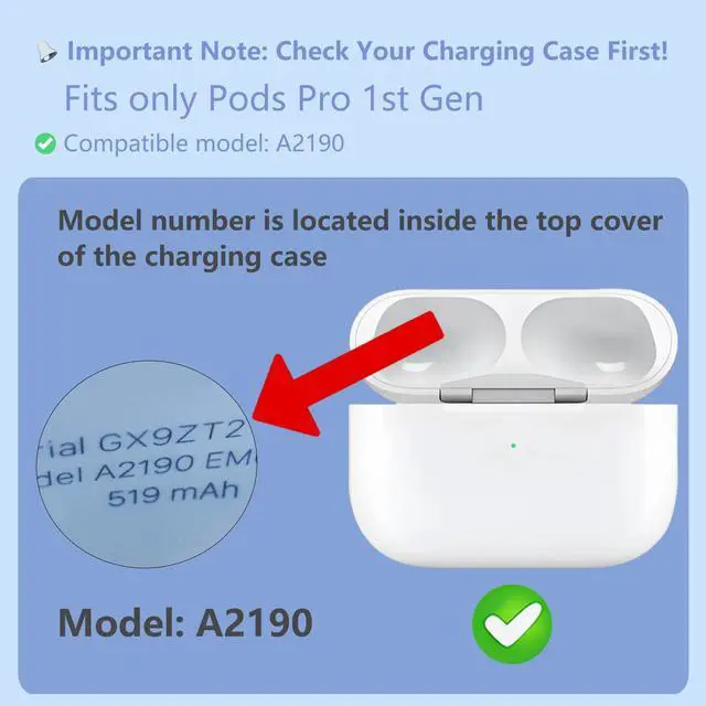 Alt view image 3 of 6 - OEM Left Single Earbud for Pod Pro 1st Generation, Model A2083 A2084, Genuine Left Earbud Only, Compatible with Original Pods Pro 1 A2190 Charging Case