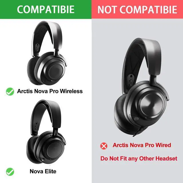Alt view image 2 of 7 - Earpads for Steelseries Arctis Nova Pro Wireless/Nova Elite | (Not Fit Nova Pro Wired),Durable Mesh Fabric Replacement Ear Cushion