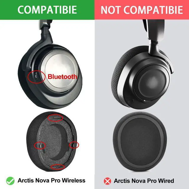 Alt view image 3 of 7 - Earpads for Steelseries Arctis Nova Pro Wireless/Nova Elite | (Not Fit Nova Pro Wired),Durable Mesh Fabric Replacement Ear Cushion