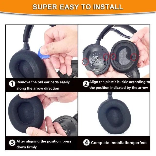 Alt view image 6 of 7 - Earpads for Steelseries Arctis Nova Pro Wireless/Nova Elite | (Not Fit Nova Pro Wired),Durable Mesh Fabric Replacement Ear Cushion