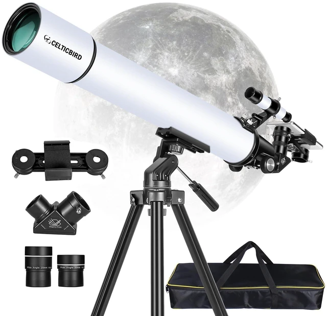 Main image of Telescope for Adults High Powered, Travel Telescopes for Adults Astronomy Beginners Gifts, 80mm Aperture 900 Refractor Telescope with AZ Mount, Carry Bag, Phone Mount