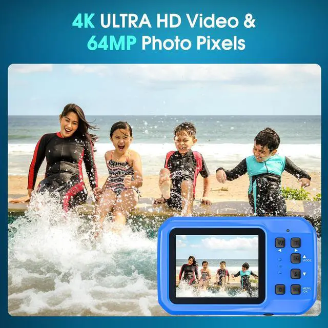 Alt view image 5 of 7 - 4K Underwater Camera, 64MP 16FT Compact Waterproof Camera with 16GB Card | Floatable Digital Camera, 16X Digital Zoom, Auto Focus, Fill Light, 650mAh Battery, Ideal for Travel, Surfing, Swimming
