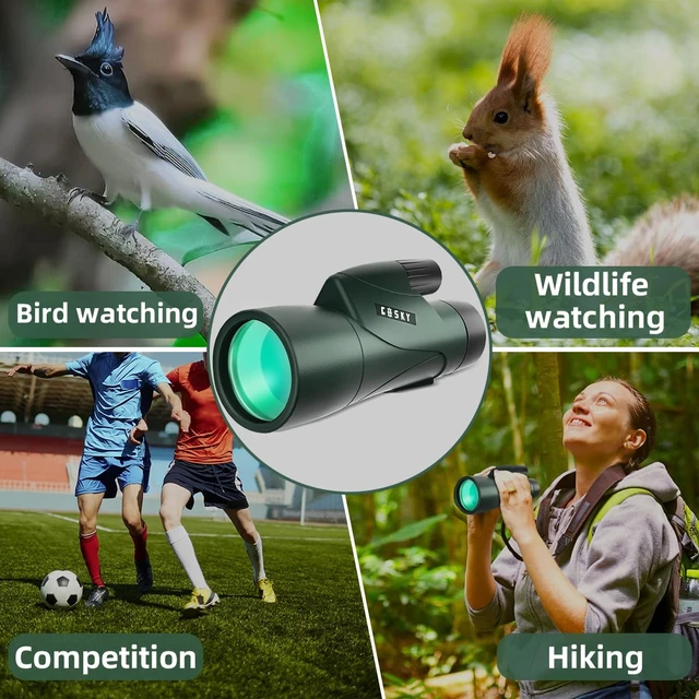 Alt view image 7 of 7 - 12x55 HD Monocular Telescope with BAK4 Prism & FMC Lens, Lightweight with Smartphone Adapter - For Bird Watching, Hunting, Hiking, Traveling