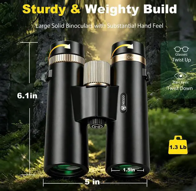Alt view image 2 of 7 - 12x42 Binoculars for Adults High Powered Waterproof with Large View | Professional HD Binoculars BAK4 Prism FMC Lens Bird Watching Binoculars for Cruise Ship Hunting Camping Travel Sport Safari