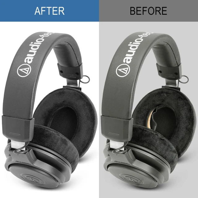 Alt view image 5 of 7 - Ear Pads Replacement for Audio Technica ATH M50/M50X/M50XBT/M40/M40X/M40XFS/M30/M30X/M35/M20X/MSR7/ Monitor Headphones, Earpads Cushions with Noise Isolation Memory Foam (Velour Black)