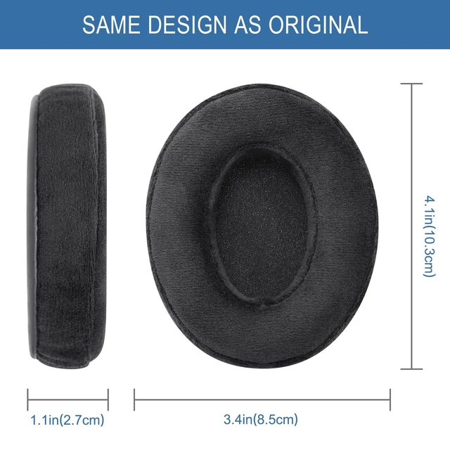Alt view image 6 of 7 - Ear Pads Replacement for Audio Technica ATH M50/M50X/M50XBT/M40/M40X/M40XFS/M30/M30X/M35/M20X/MSR7/ Monitor Headphones, Earpads Cushions with Noise Isolation Memory Foam (Velour Black)