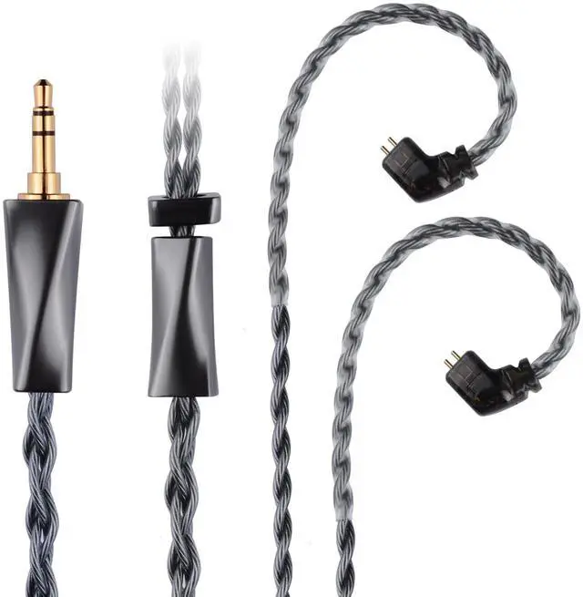 Main image of IEM Cable,Monocrystalline Copper Silver Plated Cable,QDC-C Pin in Ear Monitor Cords for K&Z ZS10 PRO AS12 AS16 CCA CA10 etc Recessed 2pin 4.2ft 3.5mm