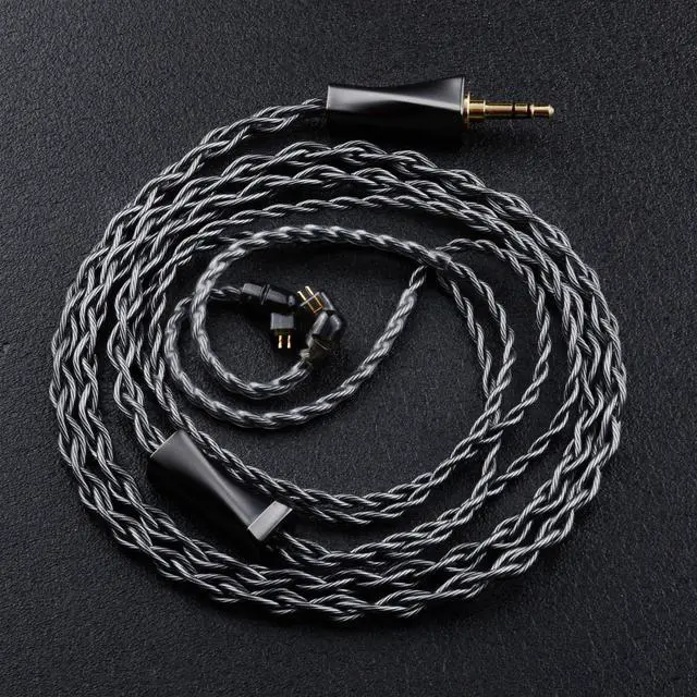 Alt view image 2 of 5 - IEM Cable,Monocrystalline Copper Silver Plated Cable,QDC-C Pin in Ear Monitor Cords for K&Z ZS10 PRO AS12 AS16 CCA CA10 etc Recessed 2pin 4.2ft 3.5mm