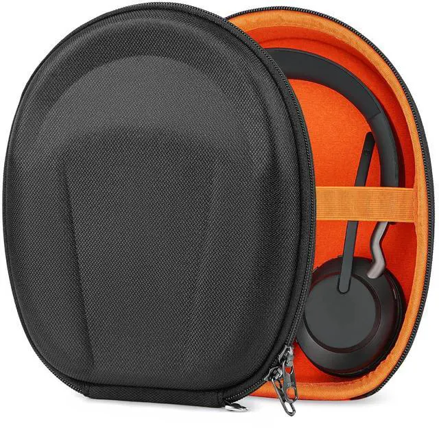 Main image of Shield Case Compatible with Jabra Elite 45h, Evolve2 75/65/55/50/30, Replacement Protective Hard Shell Travel Carrying Bag with Cable Storage (Black)