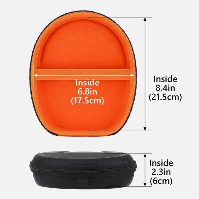 Alt view image 5 of 6 - Shield Case Compatible with Jabra Elite 45h, Evolve2 75/65/55/50/30, Replacement Protective Hard Shell Travel Carrying Bag with Cable Storage (Black)