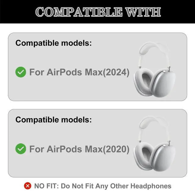 Alt view image 2 of 7 - for AirPods Max Smart Case with 4-in-1 Cover Set, Soft Leather Case with Sleep Mode for AirPods Max Headphones(2024/2020), Silicone Ear Pad/Ear Cup/Headband Covers(Up & Down), Pink