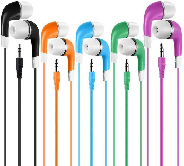 Main image of Earbuds Bulk for Kids Students School Classroom 30 Pack, Wholesale Disposable Earphones Headphones for Computers Chromebook iPad PC Android Phone, Fits All 3.5mm Interface