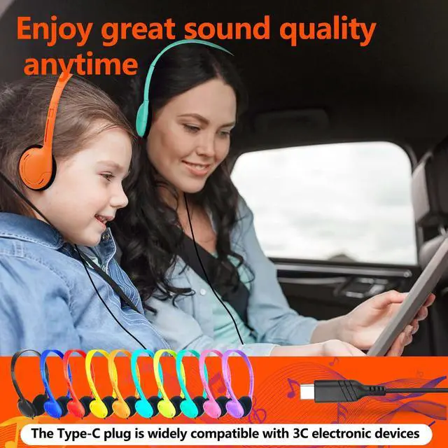 Alt view image 4 of 7 - Type C Headphones Bulk for Classroom School Kids 20 Pack,USB C Wired | Headphones for School Compatible with Pad Smartphones for Boys Girls Students Travel Mixed Colors