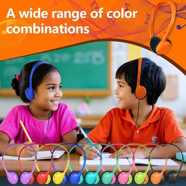 Alt view image 5 of 7 - Type C Headphones Bulk for Classroom School Kids 20 Pack,USB C Wired | Headphones for School Compatible with Pad Smartphones for Boys Girls Students Travel Mixed Colors