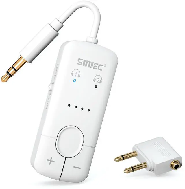 Main image of Bluetooth 5.3 Transmitter Adapter for Airplane, Dongle for Flights | Connect 2 Headphones or Airpods, 3.5mm AUX Audio Jack Converter Plug for Airline Travel Gym, aptX Adaptive, 35Hrs Lasting