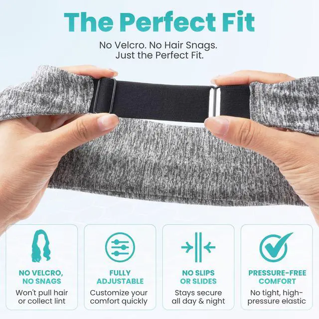 Alt view image 2 of 7 - Adjustable Wireless Comfort Headband - Bluetooth Headphones Headband for Exercise, Sleep, Travel, and Relaxation
