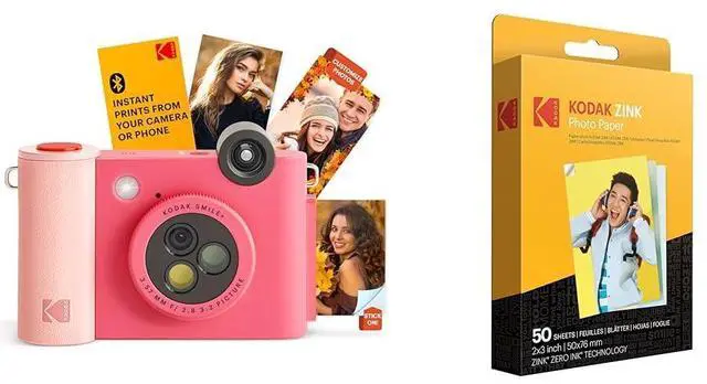 Main image of Bundle of Smile+ 2-in-1 Digital Instant Print Camera & Wireless Bluetooth Photo Printer + 2"x3" Premium Photo Paper (50 Sheets)