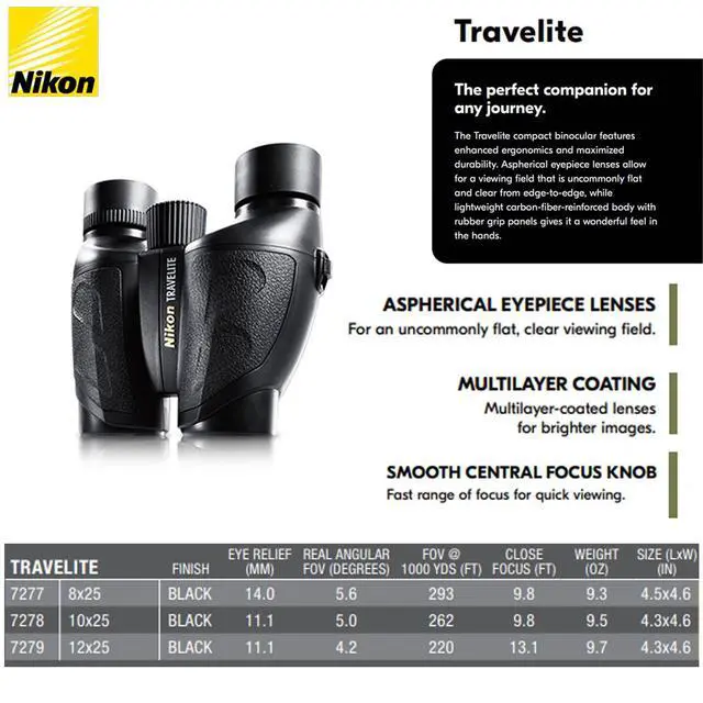 Alt view image 6 of 7 - TRAVELITE Binoculars - Compact Waterproof Fogproof Optics