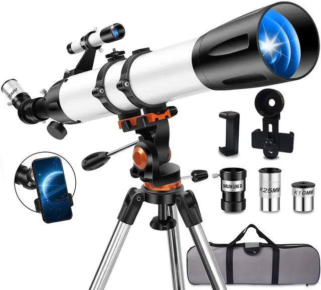 Main image of Telescope for Adults High Powered,90mm Aperture 800mm Refractor | Professional Telescopes,32X-240X Magnification,AZ Mount Tripod,Phone Adapter & Carry Bag,for Astronomy Beginners Stargazing