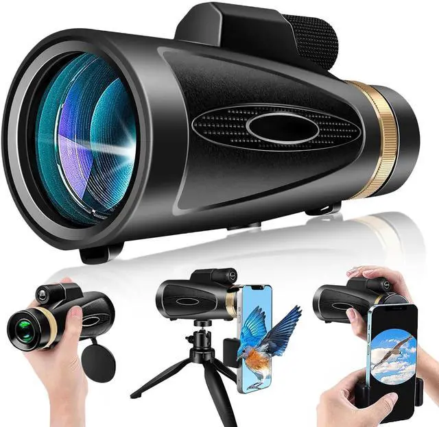 Main image of Monocular Telescope 80x100 HD Monoculars for Adults with Tripod & Phone Adapter, Monoculars for Stargazing Camping HikingTravel-Black