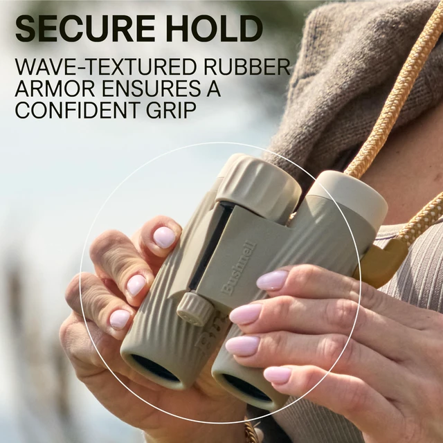 Alt view image 6 of 7 - A1 10x25 Binoculars Cilantro Green Waterproof, Fogproof, 10X Magnification, Fully Multi-Coated Lenses & Rubber Armor