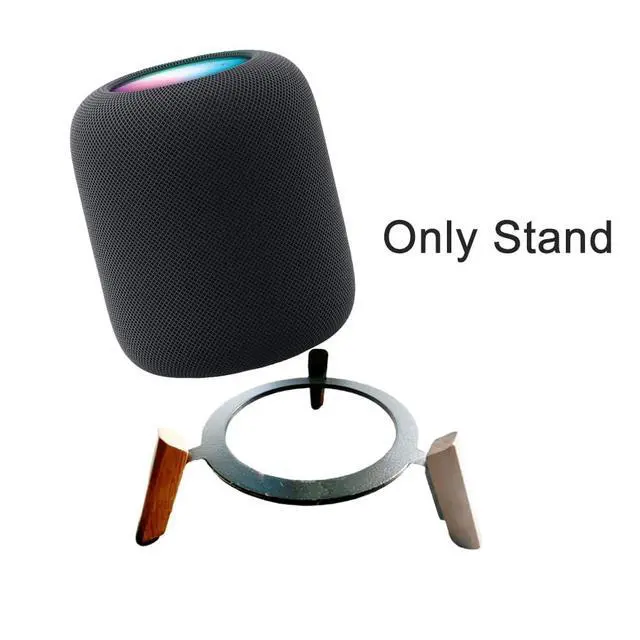 Alt view image 3 of 6 - Wood Desktop Tripod Stand Wooden Holder for HomePod 1 and Home pod 2 | Real Sturdy Stable Wooden Holder With Metal Frame Protect Homepod Home pod 1st & 2nd Speaker for Better Sound (Only Stand)