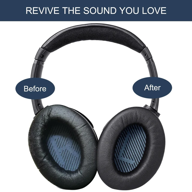 Alt view image 5 of 7 - Ear Pads for Bose SoundLink AE2 / SoundLink Around Ear ii - Black Replacement Ear Pads Cushions with Premium Protein Leather, Noise Isolation Memory Foam