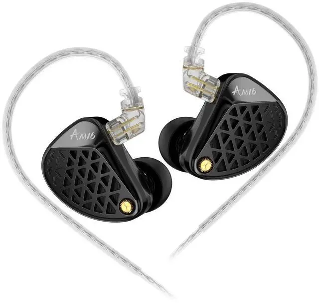 Main image of AM16 in Ear Monitor Headphones 3.5mm Jack 16BA Drivers HiFi IEM | High Clarity Gaming Earbuds Clarity in All Frequency Stereo Sound Comfortable Headphones for Musicians (Deep Bass, Nomic)