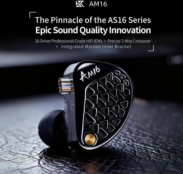 Alt view image 2 of 7 - AM16 in Ear Monitor Headphones 3.5mm Jack 16BA Drivers HiFi IEM | High Clarity Gaming Earbuds Clarity in All Frequency Stereo Sound Comfortable Headphones for Musicians (Deep Bass, Nomic)