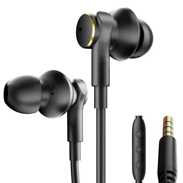Alt view image 5 of 6 - Wired Call Noise Cancelling Earbuds Dynamic & Balanced -Deep Bass Earphones | Rich Bass,(Dual-driver) with Balanced Armature Super Bass Mids Highs Wired In Ear Headphones with Call Mic Noise Reduction
