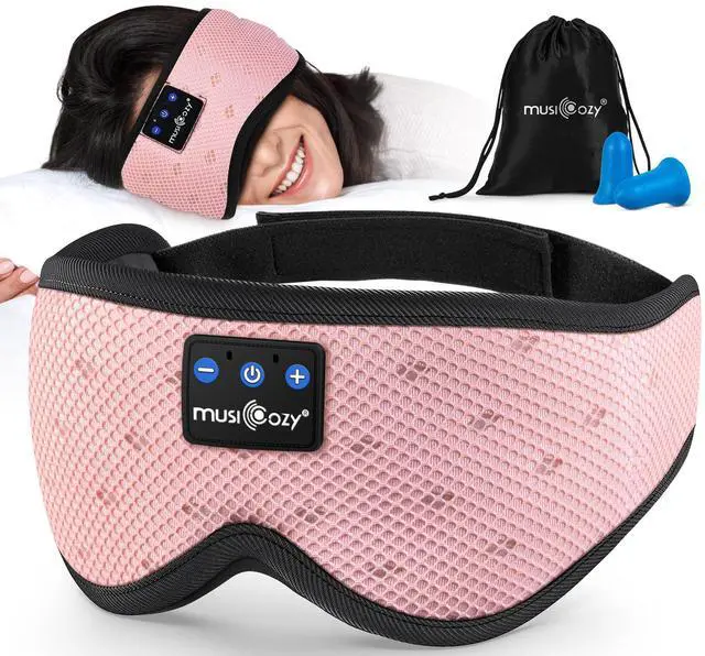 Main image of Bluetooth Sleep Mask Headphones for Side Sleepers | Soft Mesh Eye Masks With Ultra-Thin Speakers, HD Audio, Comfortable Fit For Sleeping, Travel and Relaxation
