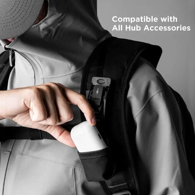 Alt view image 6 of 7 - HUB Earbuds Pouch | Soft Elastane & Ballistic Nylon 840D Headphone Case, Compatible with AirPods Pro, HUB Magnetic Suction Clip