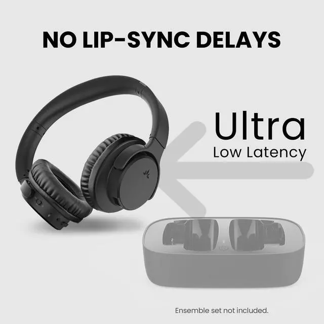 Alt view image 6 of 7 - AS50Q - Add-On Headphones for Ensemble TV Set | Add-on headphones for compatible Ensemble batches T24B1, T24D2, and later; charging dock is not included