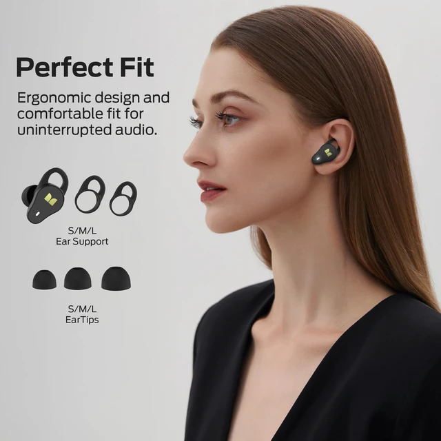 Alt view image 2 of 7 - N-Lite 210 Wireless Earbuds, Bluetooth 5.4 in-Ear Stereo Headphones, Built-in Mic for Crystal Clear Call, 32H Playtime, Type-C Charging, Waterproof in-Ear Ear Buds Earphones for Sports, Black