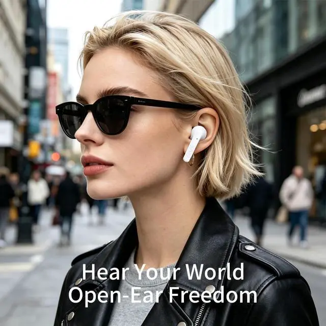 Alt view image 3 of 7 - True LITE II Wireless Earbuds Bluetooth 6.0, Semi in-Ear Headphones with ENC Clear Calls, Low Latency, 20H Playtime, IPX4 Waterproof, Comfortable Fit with AI App Support (White)