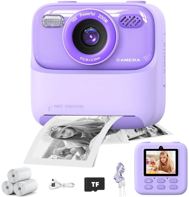 Main image of Kid Camera Instant Print Photo, Birthday Gifts for Girls and Boys, Kids Digital Camera Toys, 1080P HD Video, 3 4 5 6 7 8 9 10 11 12 Year Old Boy Gifts/Girl Gifts