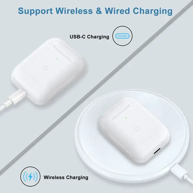 Alt view image 3 of 7 - for Air Pods 1st & 2nd Generation Wireless Charging Case, No Earbuds | Replacement for air pods 1st 2nd Generation Charger Cases,Support to Bluetooth Sync Pairing, Rear Button,White